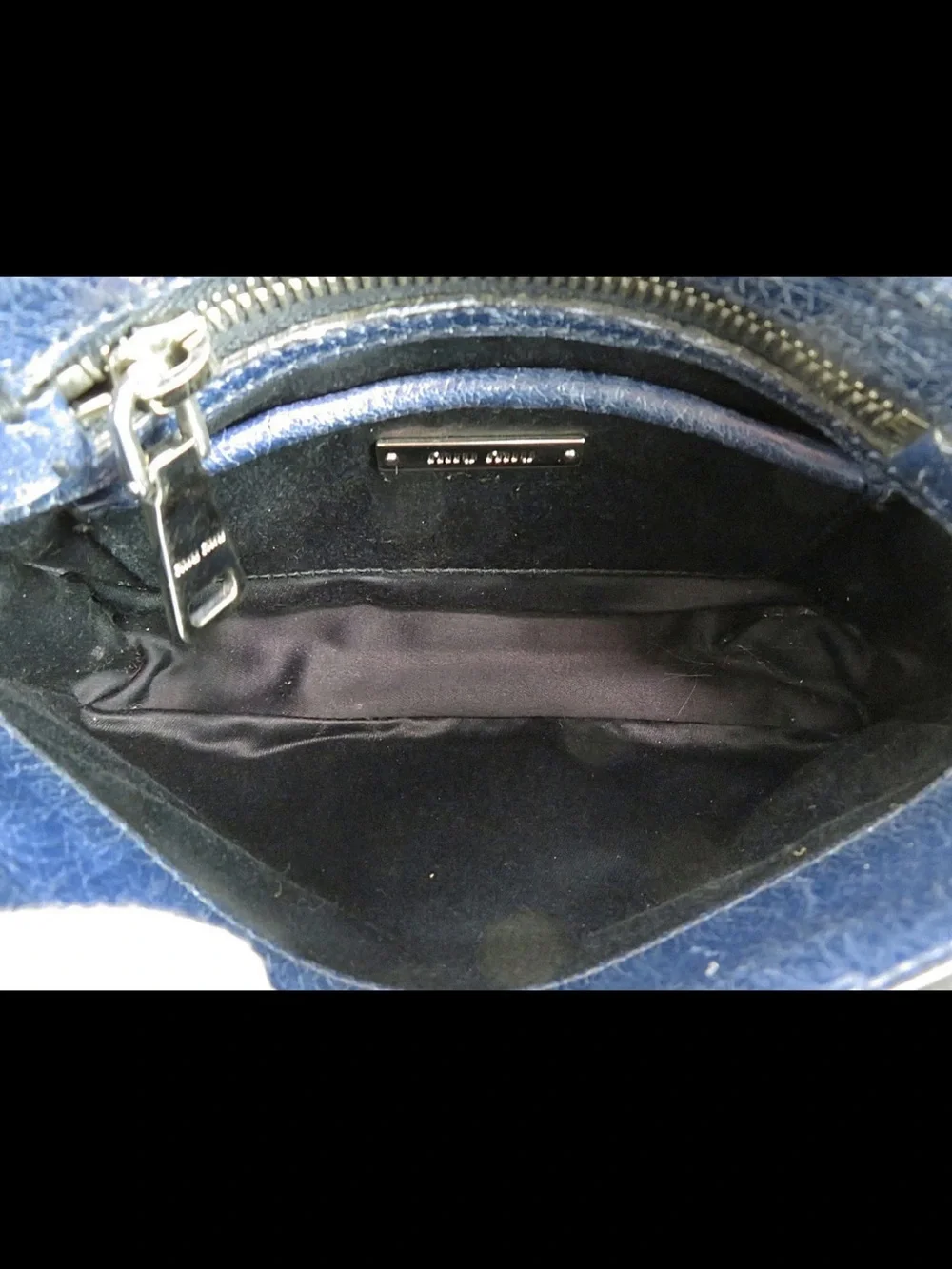 Miu Miu Navy Leather Crossbody Bag